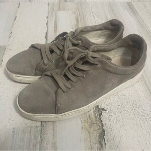 rag & bone Kent Gray Greige Low Top Lace Up Suede Sneakers Size 39.5 US8.5